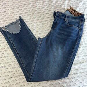 Denim Story Curve Embrace Skinny Jeans Womens Size 6 Medium Wash Frayed